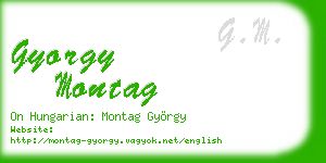 gyorgy montag business card
